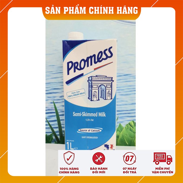 SỮA TƯƠI ÍT BÉO KHÔNG ĐƯỜNG PROMESS 1L - PHÁP