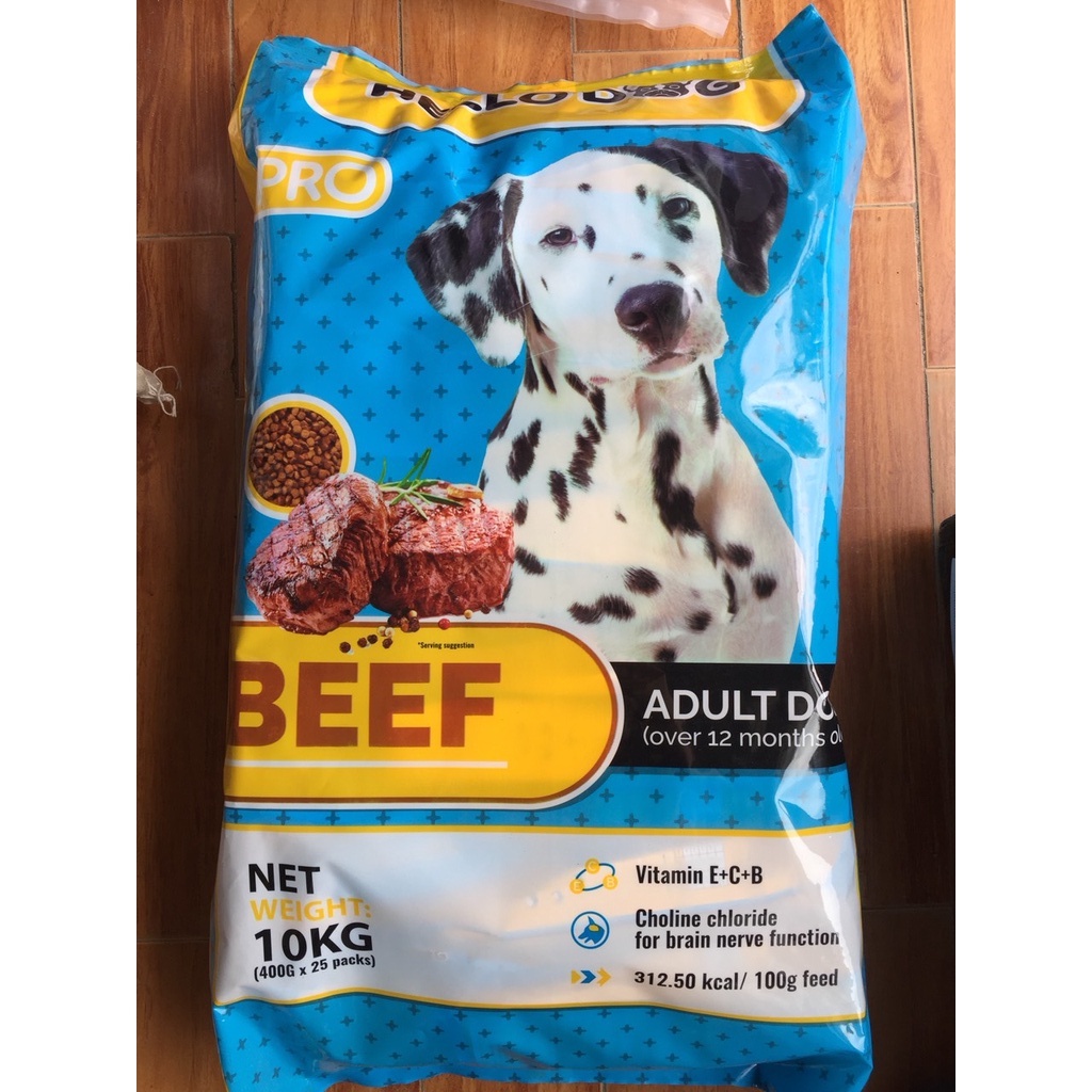 Thức ăn cho chó lớn HELLO DOG ADULT BEEF 400g- Thức ăn cung cấp chất dinh dưỡng cho chó trưởng thành trên 12 tháng tuổi