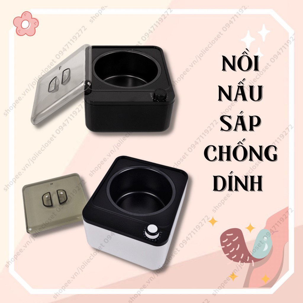 Nồi nấu sáp wax lông chống dính ceramic nhập khẩu cao cấp tặng kèm 50gr sáp wax lông hard wax beans và que gỗ