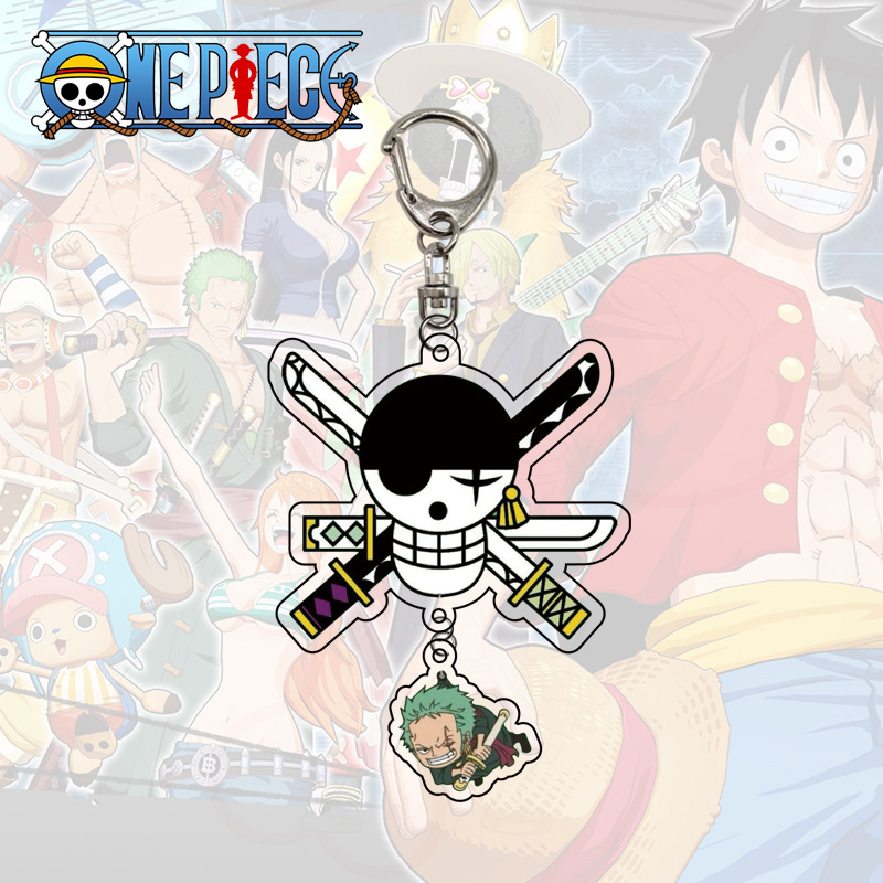 Móc khóa acrylic Anime One Piece trong suốt Luffy Chopper có thể giữ chìa khóa dễ thương