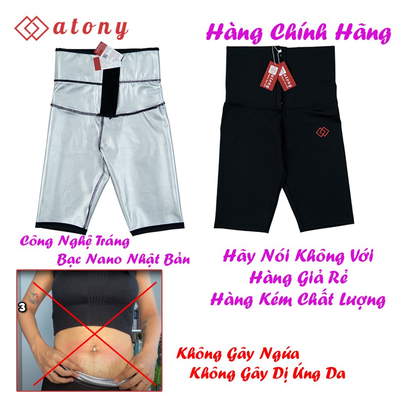 Quần Sinh Nhiệt Giảm Mỡ Bụng ATONY Chính Hãng, Tráng Nano Bạc Nhật Bản, Đánh Tan Mỡ Bụng, Định Hình Eo Thon Gọn