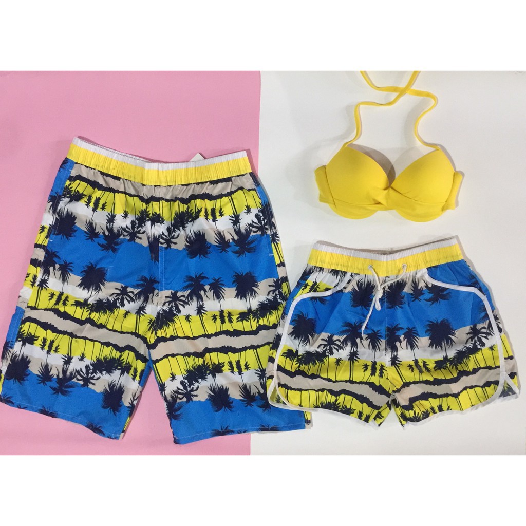 Coca bikini đồ đôi cặp quần dừa vàng xinh