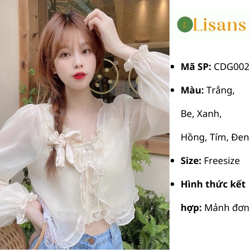 Áo cardigan mỏng croptop nữ ngắn hè bánh bèo tiểu thư CDG002