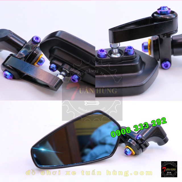 Kính Gù Xe Máy  full ốc Titan - gương gù - đồ chơi xe máy