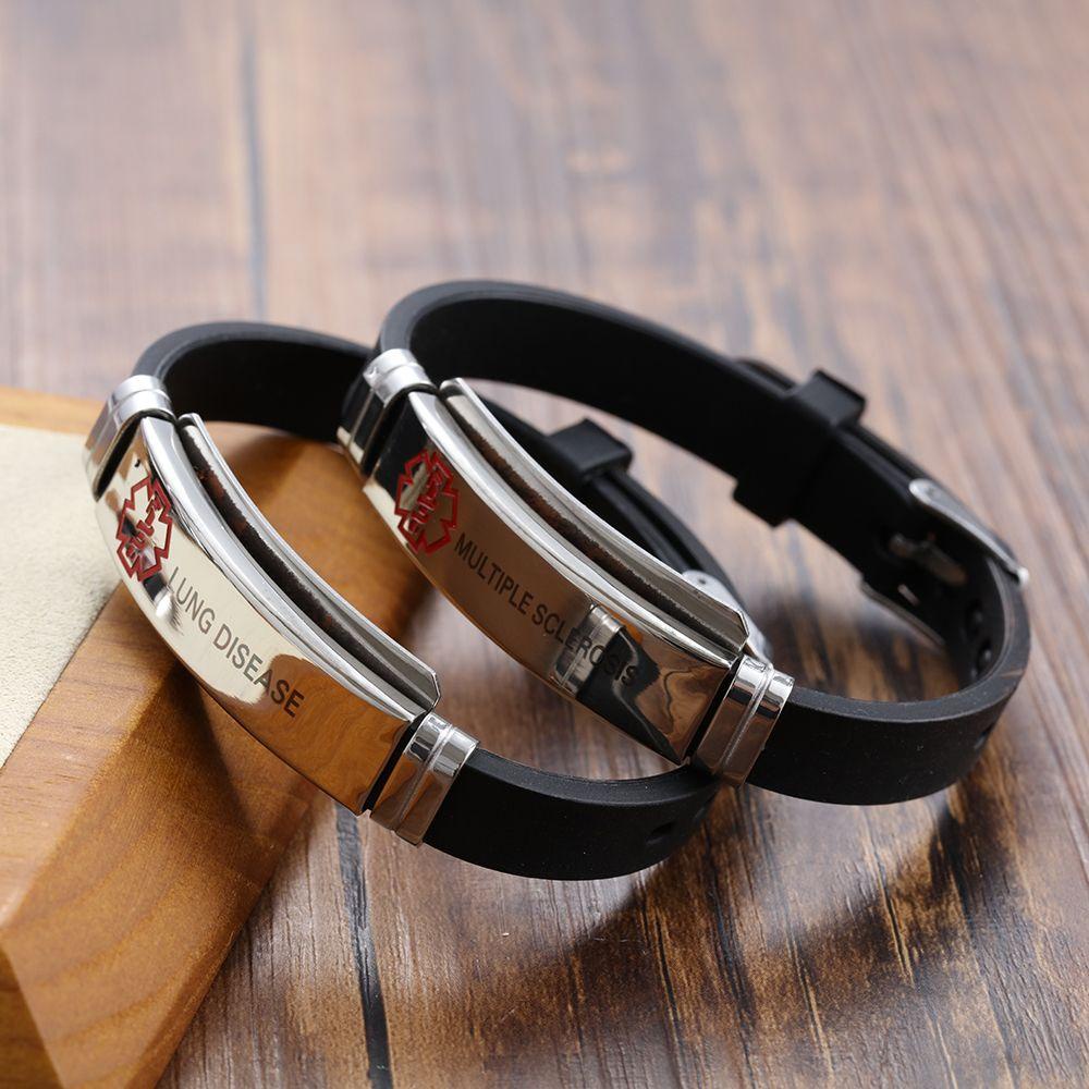 Vòng Tay Cảnh Báo Y Tế Silicone Thép Không Gỉ