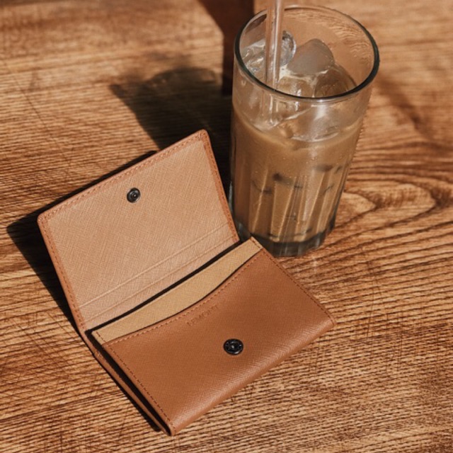 VÍ MINI TINY LEMONT DA BÒ THẬT - NÂU CHOCO | BigBuy360 - bigbuy360.vn