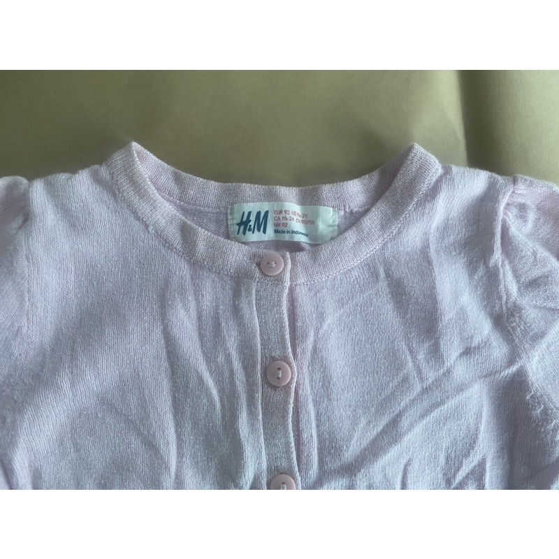 Áo len Cardigan HM hồng nhạt size 10-12kg