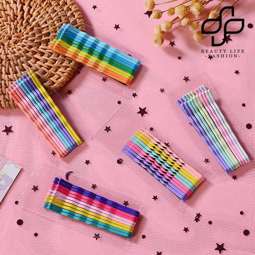 【NEW】10Pcs Girl Rainbow Magnoloran Wavy Bobby Pins Hair Clip Hairpin Hairdressing