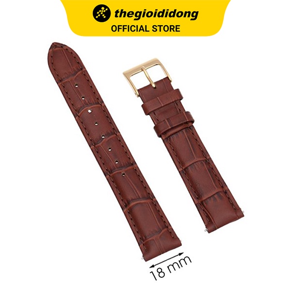 Dây da MVW cho đồng hồ 18 mm nâu L006-04-18