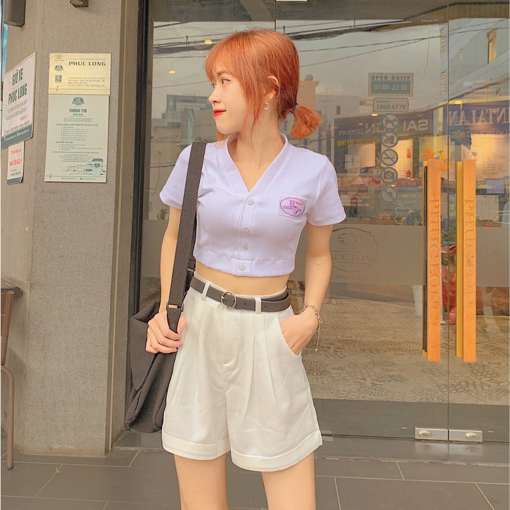 Áo croptop nữ ulzzang BANA dáng ôm (ẢNH THẬT)