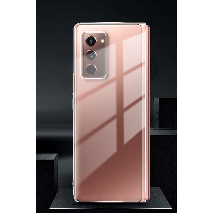 Samsung Galaxy Z Fold 2 5G Case Transparent Hard PC Cover For Galaxy Z Flip Galaxy Fold 5G Folding Mobile Phone Front+Back Protective Case