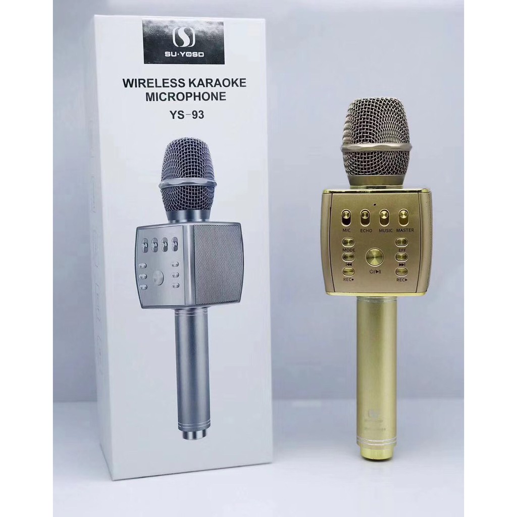 [Phiên bản mới] Mic Karaoke Bluetooth YS93 bass cực chất có ghi âm bảo hành đổi mới