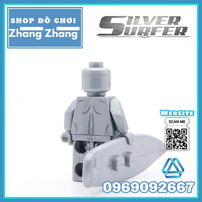 Đồ chơi Xếp hình Silver Surfer Norrin Radd siêu anh hùng Marvel Fantastic Four MiniFigures xinh Xh177