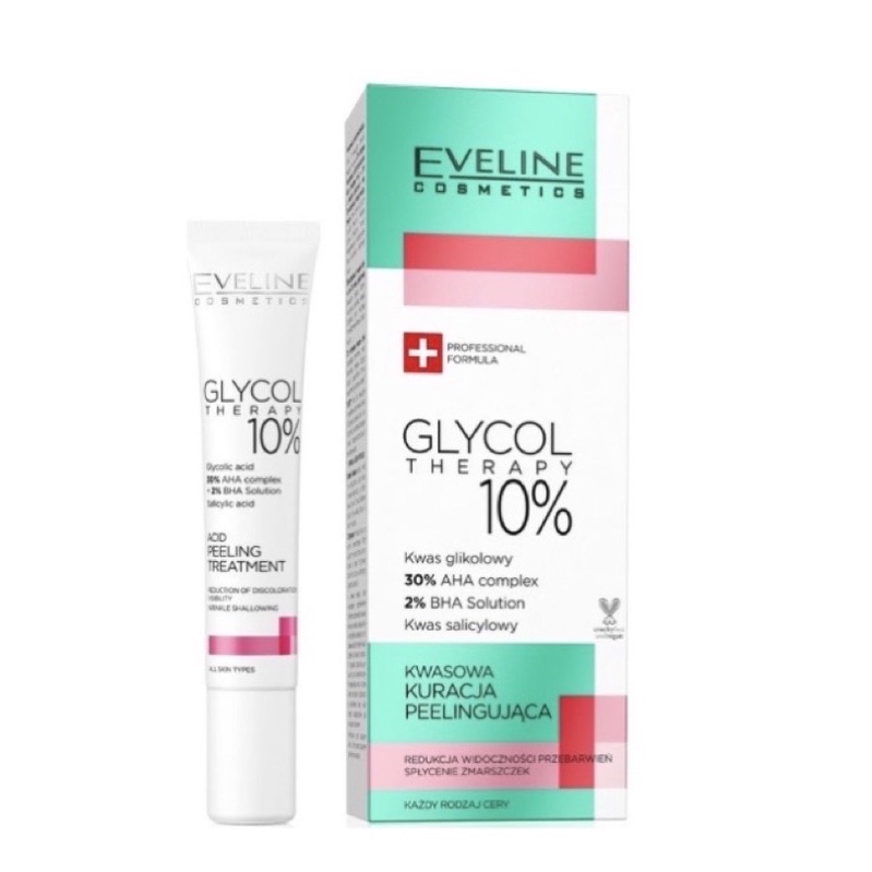 Tẩy da chết hoá học Eveline Glycol Therapy 10% Revitalizing Acid Peel cho da láng mịn, đều màu, căng bóng, ngừa mụn