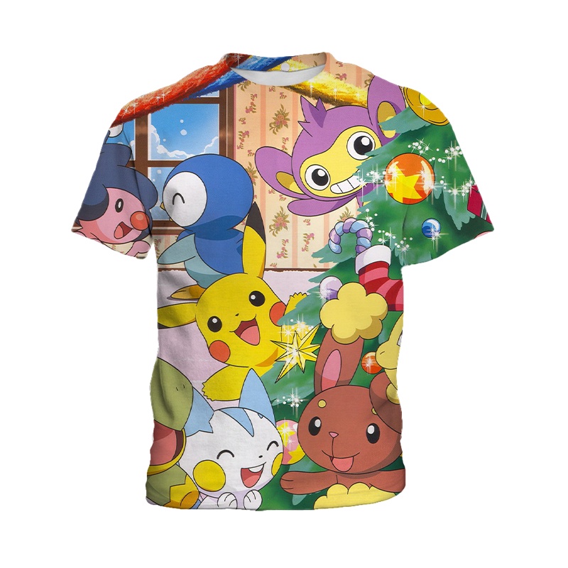 Áo Thun Ngắn Tay In Hình Pokemon 3D Thời Trang Dành Cho Bé Trai