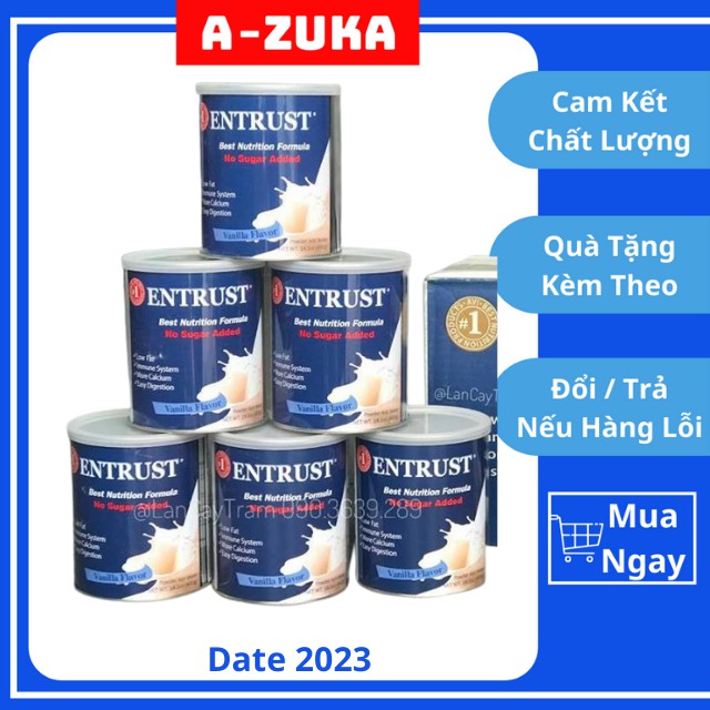 [HOT] COMBO 6 Lon Sữa Entrust Dành Cho Người Tiểu Đường 400g - AZUKA Shop