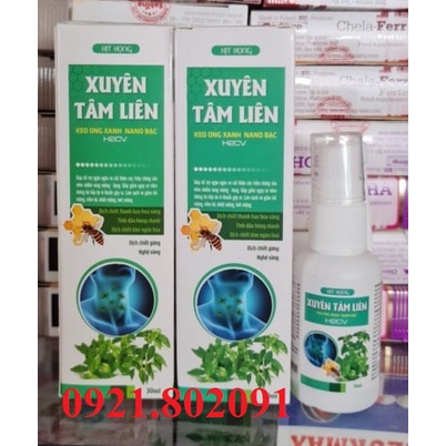 dung dịch xịt họng xuyên tâm liên keo ong xanh nano bạc chai 30ml hỗ trợ rát họng, ho, amidan