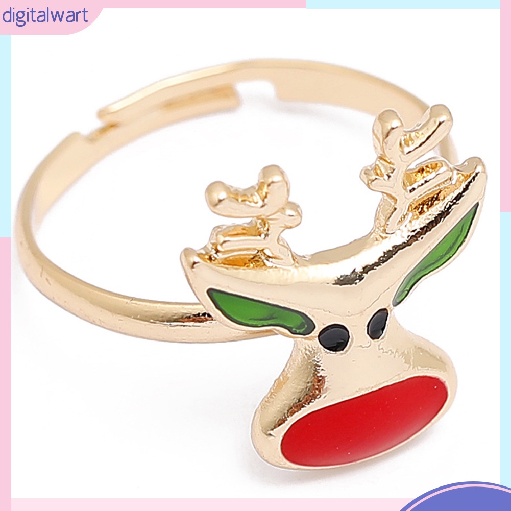 Nhẫn Hợp Kim Họa Tiết Chủ Đề Giáng Sinh Xinh Xắn Cho Nữ