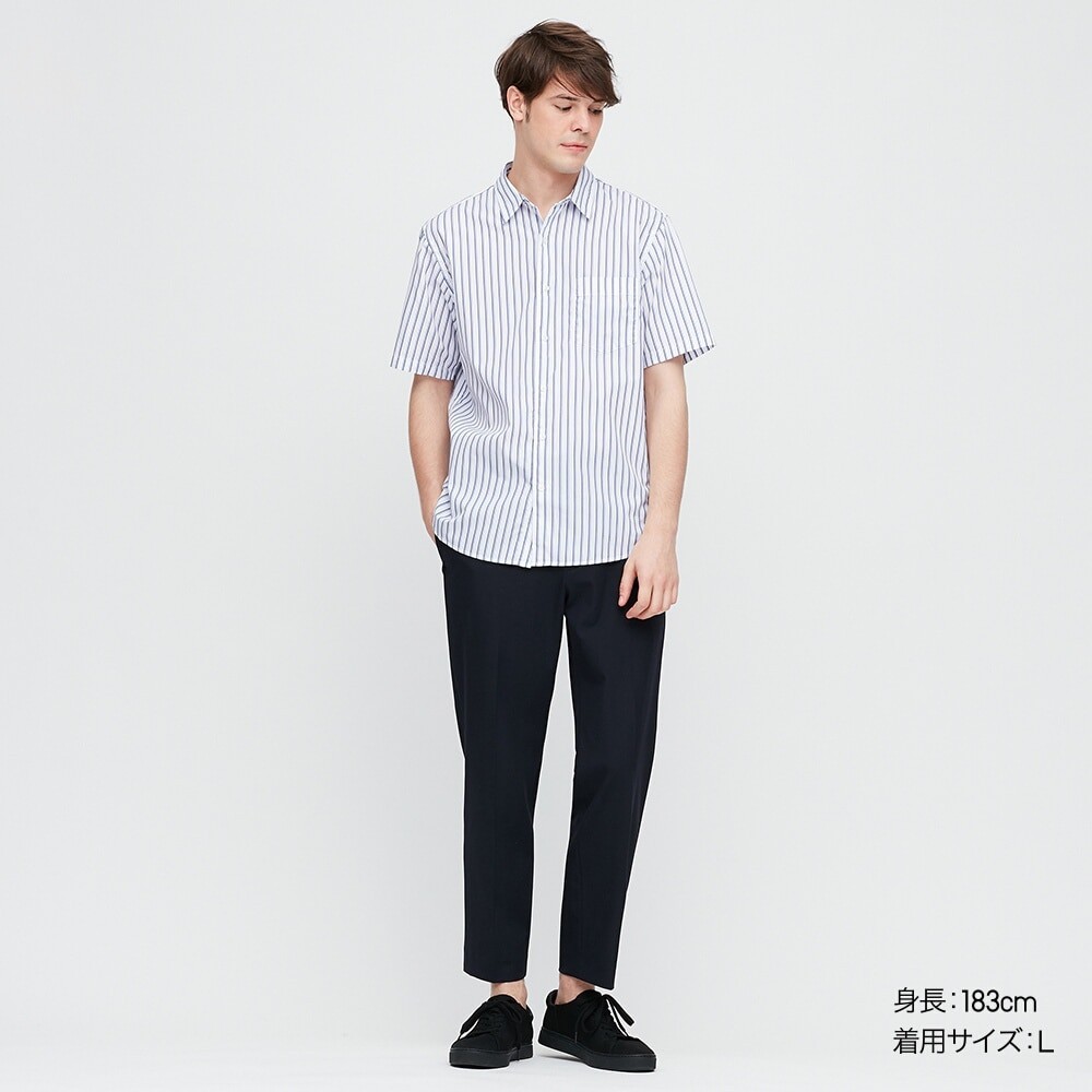 Áo sơ mi nam cộc tay kẻ sọc dọc thời trang của Uniqlo | BigBuy360 - bigbuy360.vn