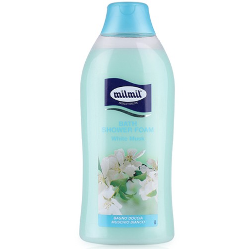 Sữa tắm xạ hương trắng Milmil Bath Shower Foam White Musk Cao cấp Italy 750ml - Hàng chính hãng