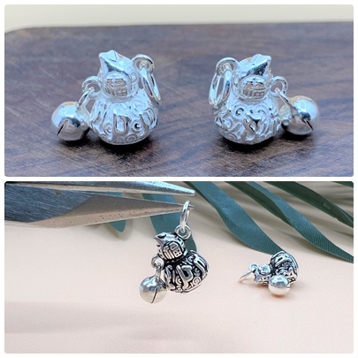 Charm móc treo hồ lô và chuông bạc cực xinh - Charm Bạc 925 - Mã CB197 CA915