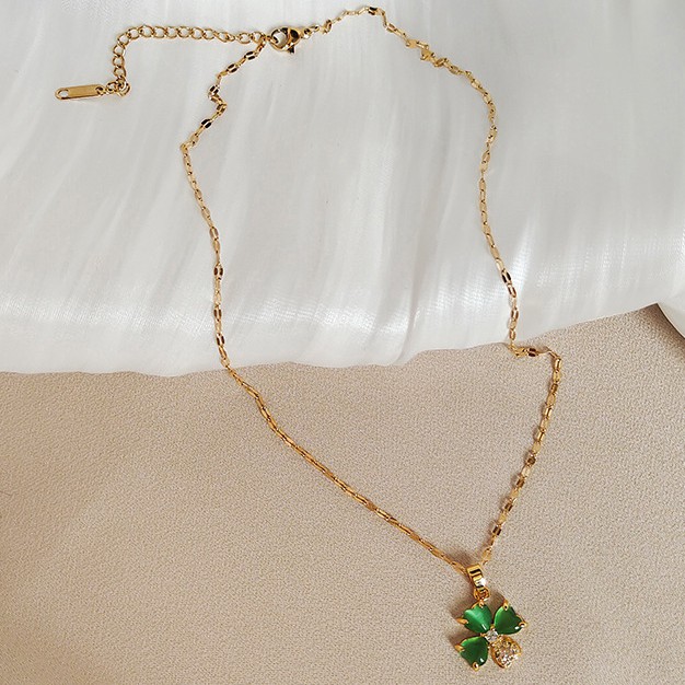 Vòng cổ mặt hình cỏ 4 lá thời trang xinh xắn cho nữ