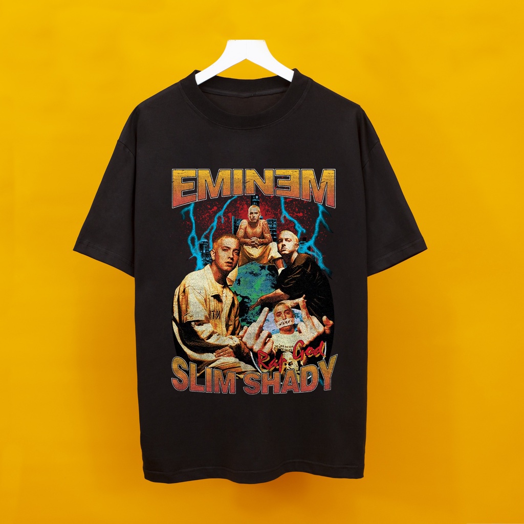 Áo Thun Eminem Slim Shady , Áo Phông Unisex Form Rộng Chất Vải Cotton Thời Trang Nam Nữ