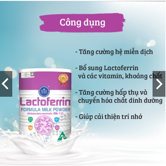 SỮA HOÀNG GIA ÚC Royal AUSNZ Lactoferrin Formula Milk Powder 100g màu hồng
