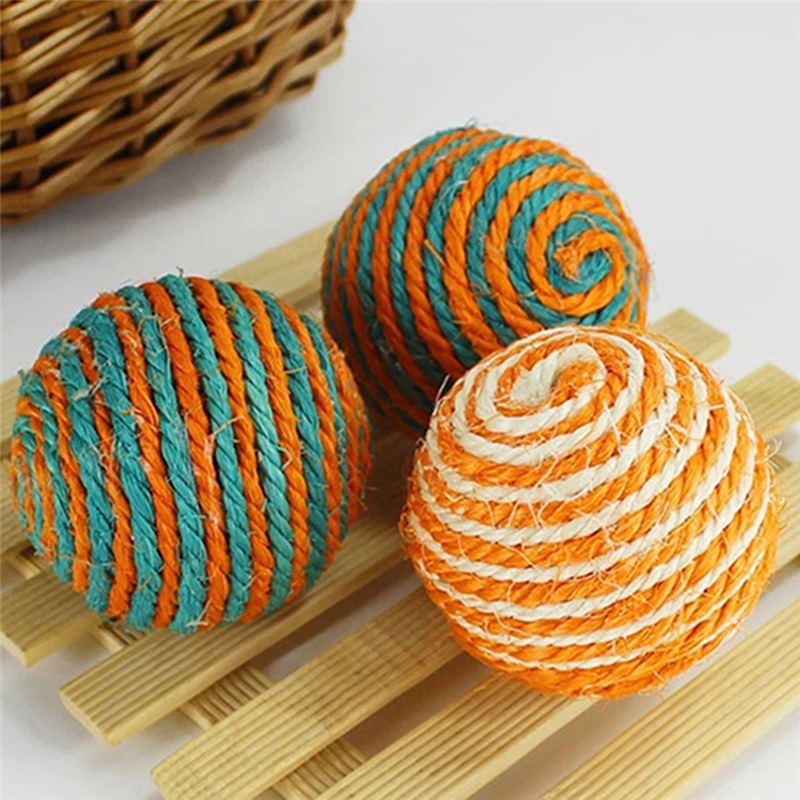 Quả bóng đồ chơi bện dây sisal dành cho mèo cưng