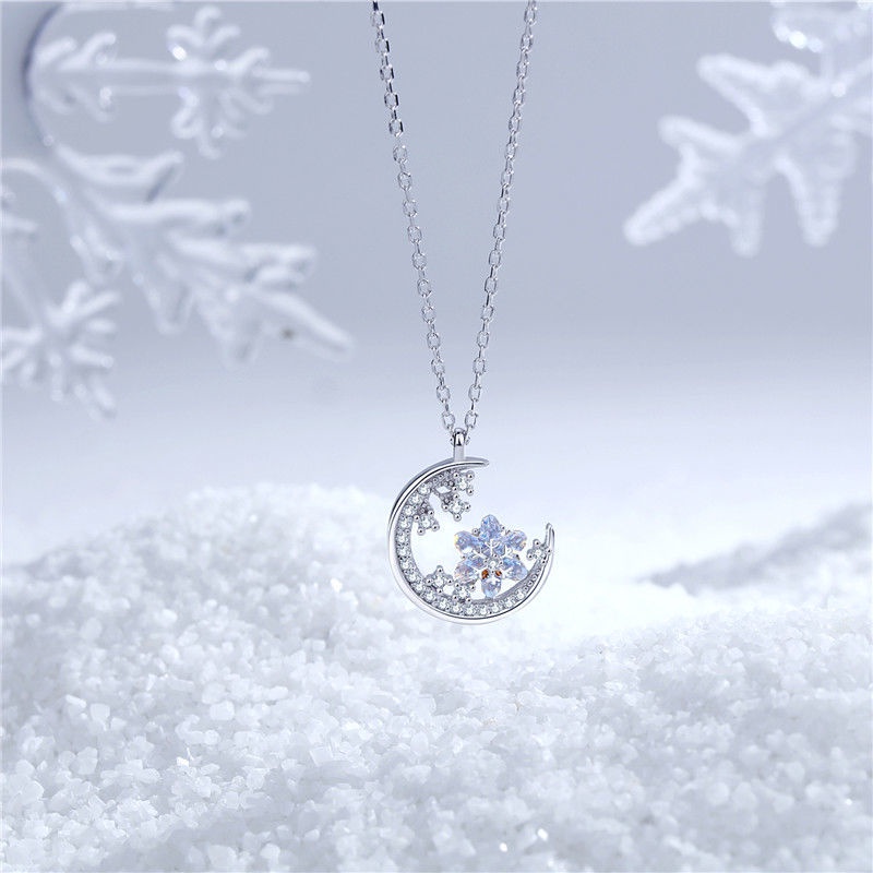 Vòng cổ Hợp Kim Mặt Hình Bông Tuyết Đính Đá Sang Trọng Cho Nữ