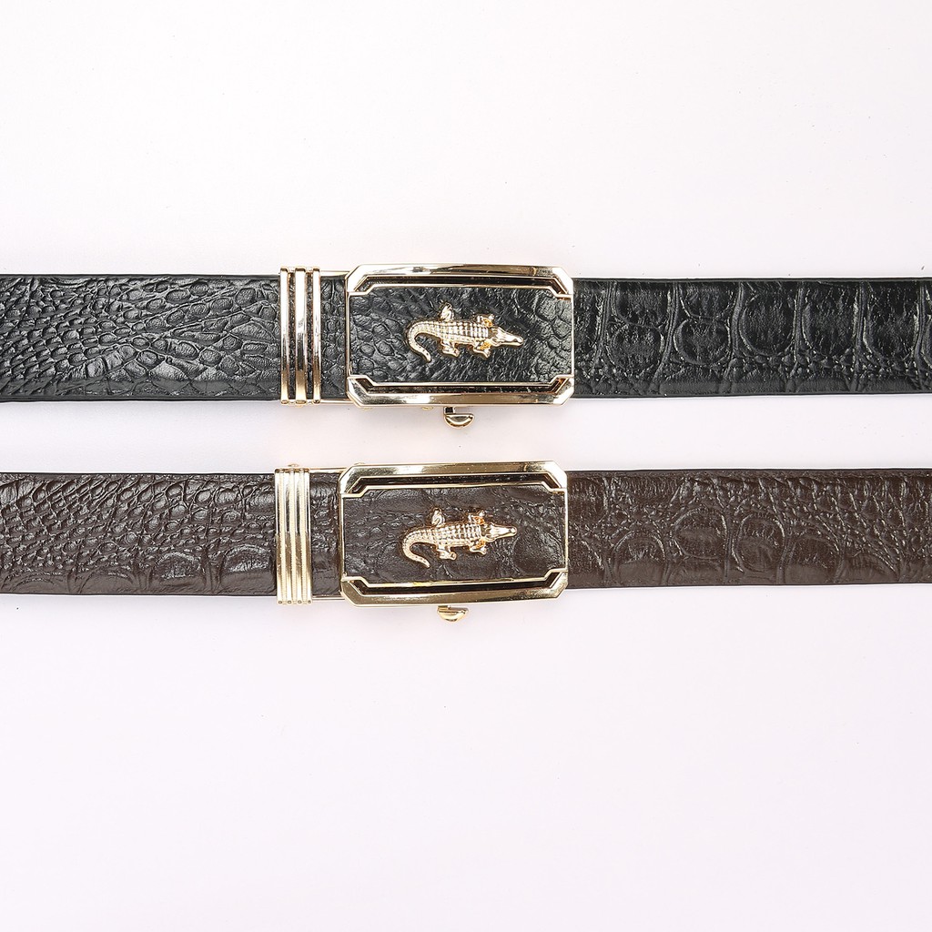 Thắt lưng bản to da thật - Dây nịch lưng da bò thật 100% vân cá sấu cao cấp