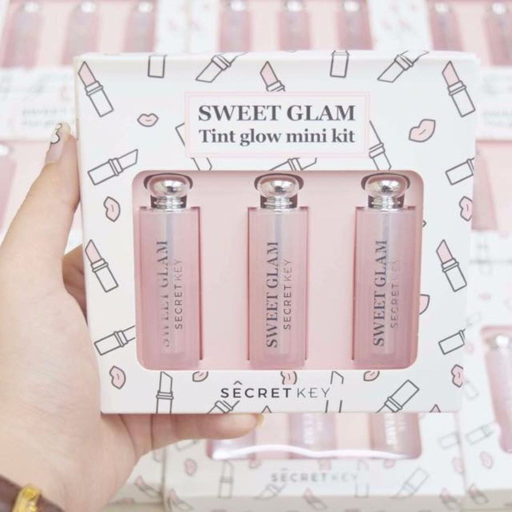 Set 3 son dưỡng môi có màu Secret Key Sweet Glam Tint Glow Mini Kit