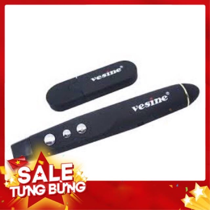 Bút trình chiếu laser thuyết trình Vesine PP900, bút chỉ chính hãng, tặng kèm bao da, dùng cho giáo viên, công sở...