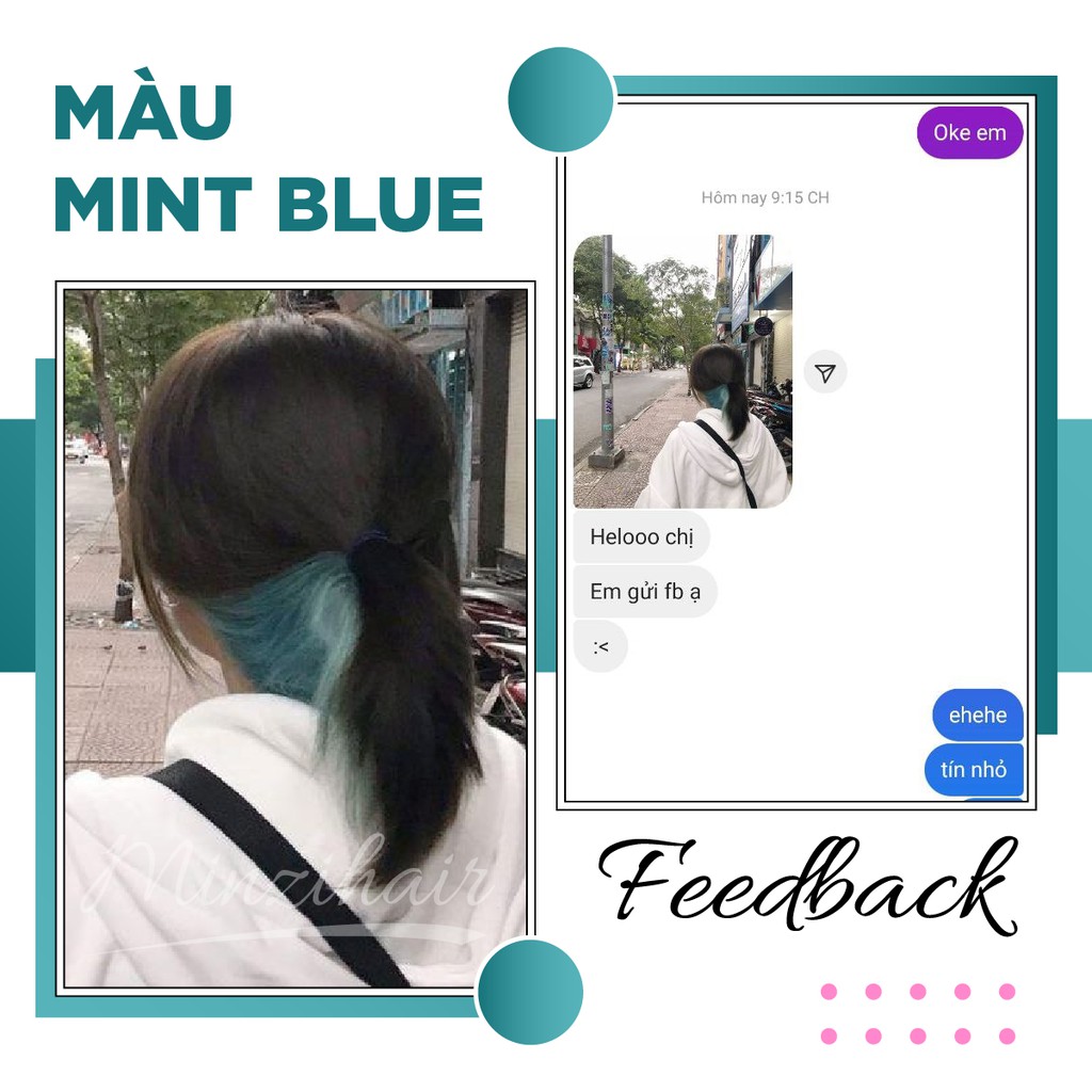 Thuốc Nhuộm Tóc Mint Blue [Xanh Mint] - Cần Tẩy Tóc - Nâng Tone | MINZIHAIR HN