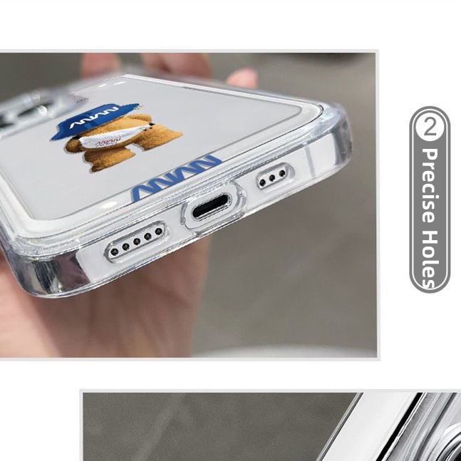Ốp Điện Thoại Trong Suốt Chống Sốc Hình Gấu NASA Cho IPhone 14 13 Pro MAX 12 11 Pro MAX XS MAX XR X 7plus 8 Plus Gen2
