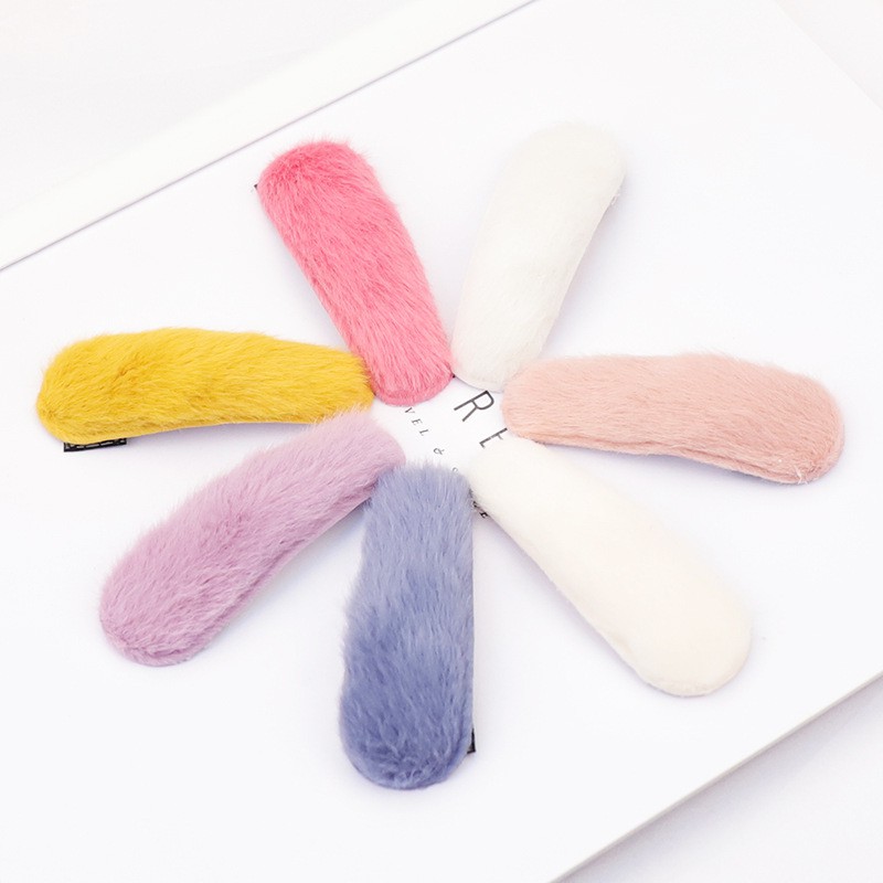 Kẹp tóc KIDSBOWS phối vải lông hình dạng giọt nước đáng yêu xinh xắn dành cho bé gái
