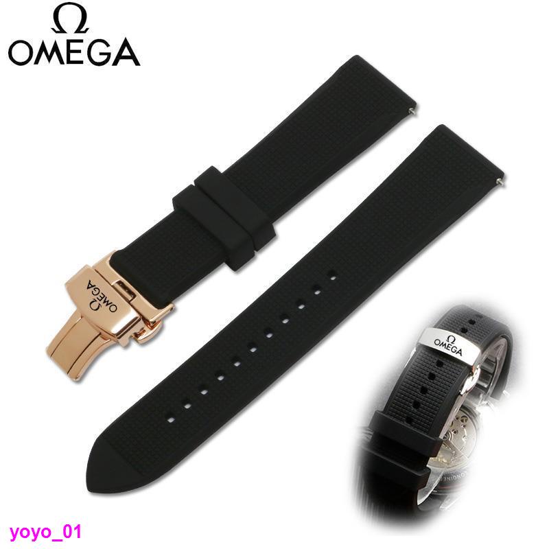 Dây Đeo Đồng Hồ Omega Bằng Cao Su Silicon 300 20 qy703 Màu Xanh Dương/Đen/Đen