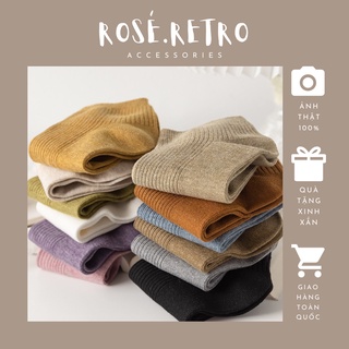 Tất vớ nữ cổ ngắn phong cách vintage Hàn Quốc