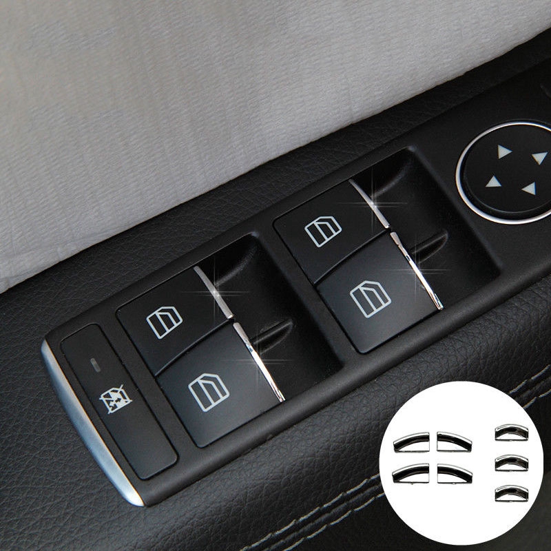 Bộ miếng dán nút điều khiển nâng cửa xe cho Mercedes/Benz E W212 C W204 GLK X204 ML GL W166 X166