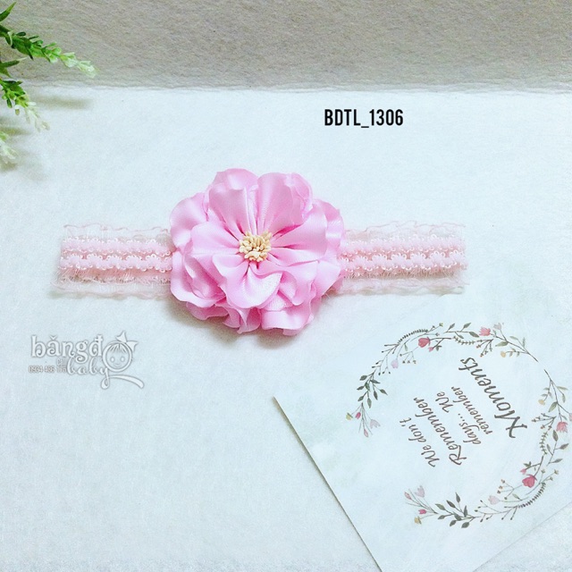 Băng đô hoa ruy băng satin đính nhuỵ