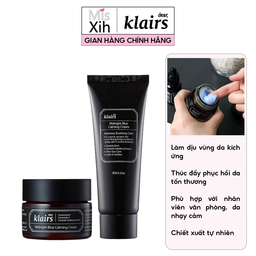 Kem dưỡng đêm phục hồi da Klairs Midnight Blue Calming Cream 60ml - Miss Xinh