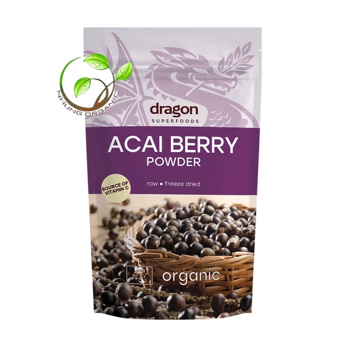 Bột đông lạnh Acai Berry hữu cơ Dragon Superfoods 75Gr