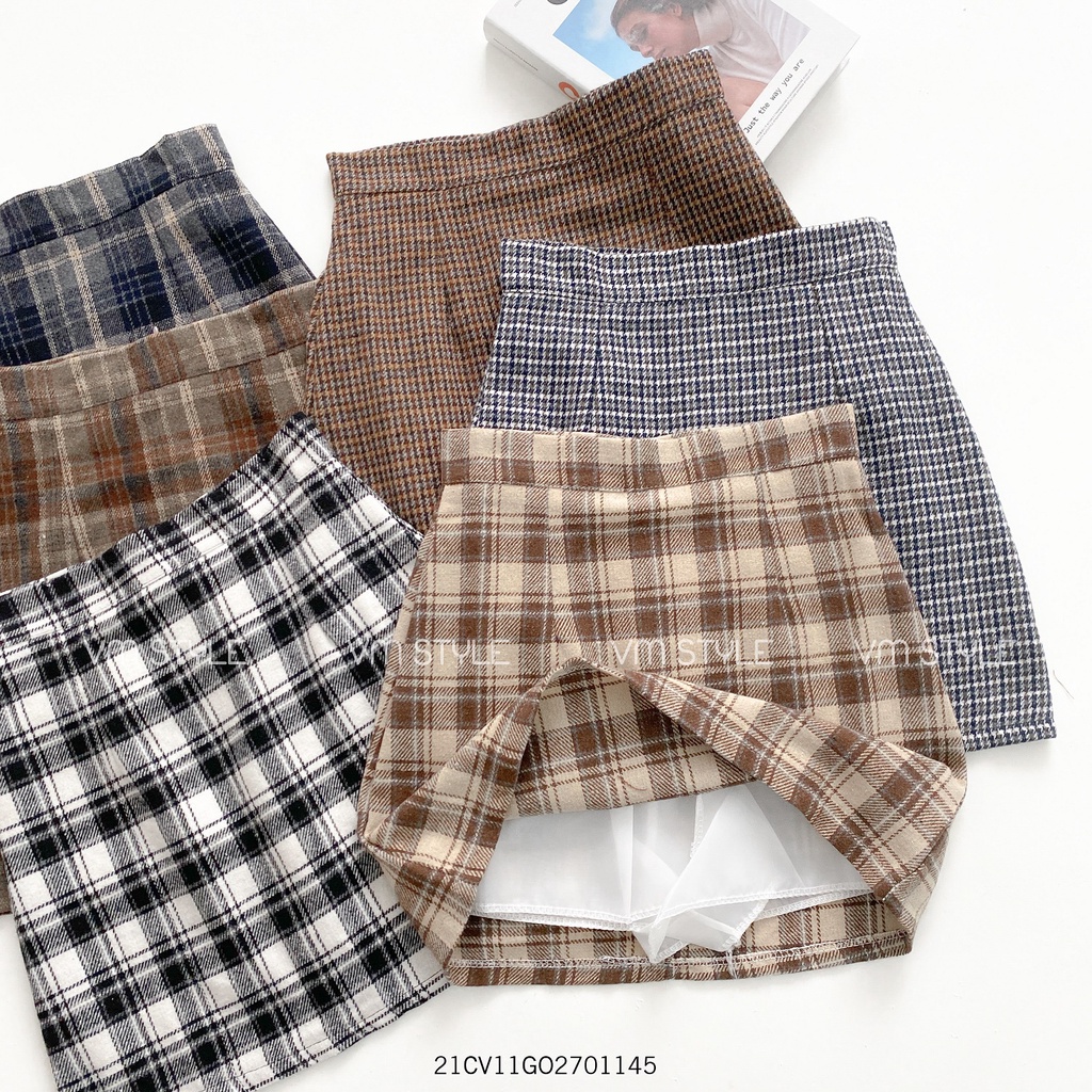 Chân váy ngắn chữ A kẻ caro thời trang kiểu dáng ulzzang Hàn Quốc Fmstyle Saigon 21CV11GO2701 | BigBuy360 - bigbuy360.vn