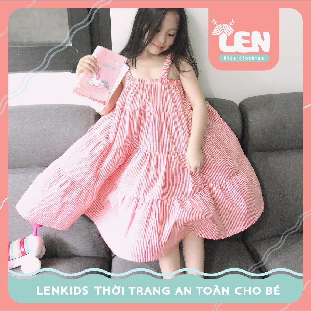 Váy bé gái mùa hè, vải cotton, siêu xinh dễ thương, váy trẻ em cho bé 1-7 tuổi Lenkids [ảnh+video shop đạo diễn]