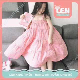 Váy bé gái mùa hè, vải cotton, siêu xinh dễ thương, váy trẻ em cho bé 1-7 tuổi Lenkids [ảnh+video shop đạo diễn]