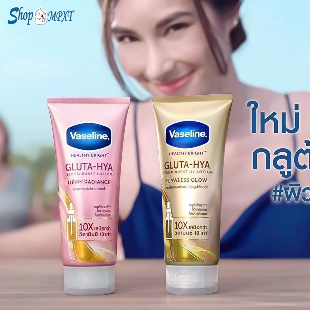 Sữa Dưỡng Thể Cấp Ẩm Trắng Sáng Da Chống Lão Hóa Vaseline Healthy Bright Gluta HYA Serum 10X Thái Lan