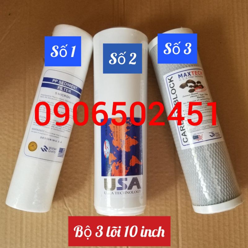 [FREESHIP 99K]_COMBO Bộ lọc nước sinh hoạt 3 cấp 10 inch và Bộ 3 lõi lọc nước số 1 PPF 10INCH