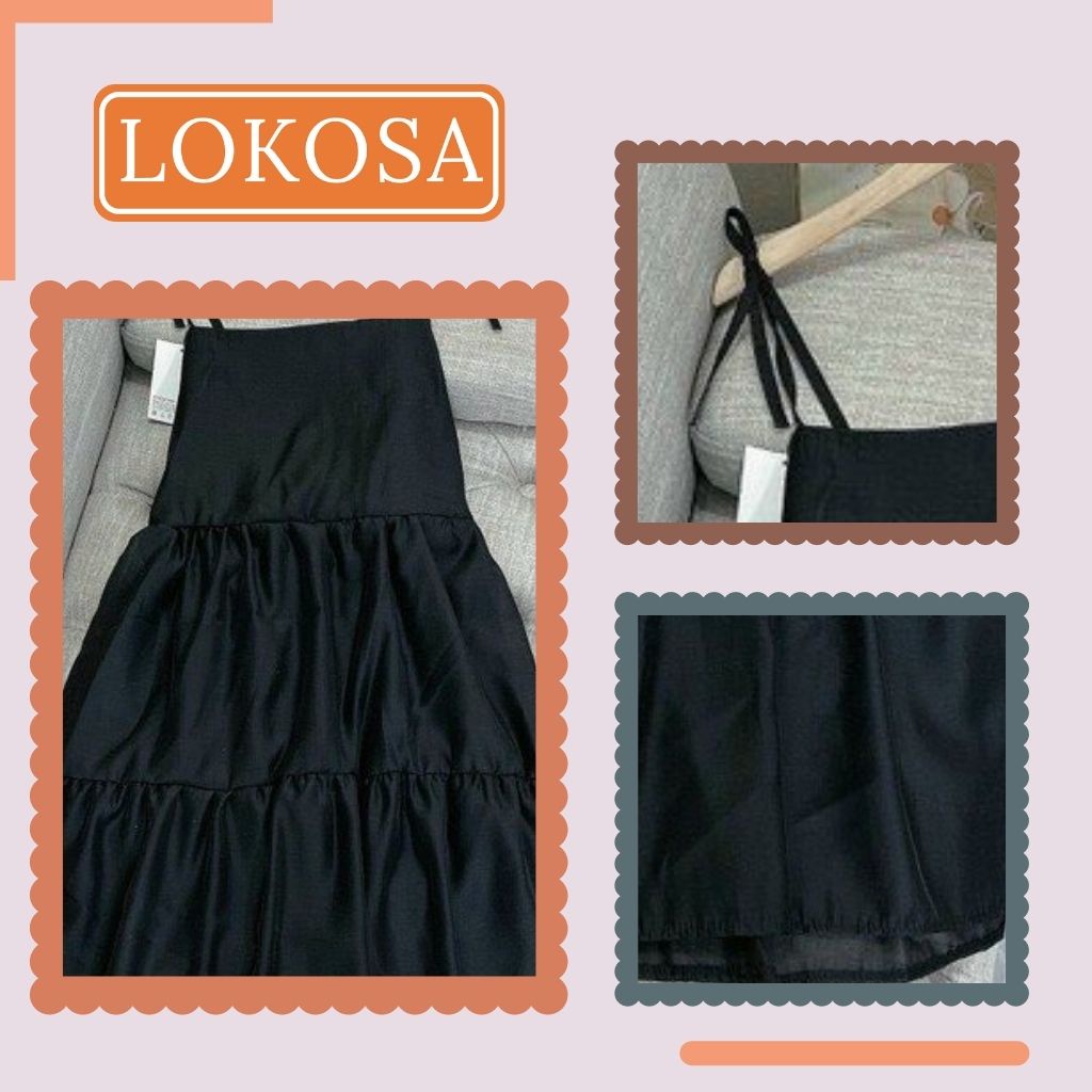 Váy Babydoll Dáng dài LOKOSA Đầm Voan hai dây suông Hàn Quốc Thiết kế nhiều lớp Phù hợp đi chơi đi dự tiêc cưới VD042 | BigBuy360 - bigbuy360.vn