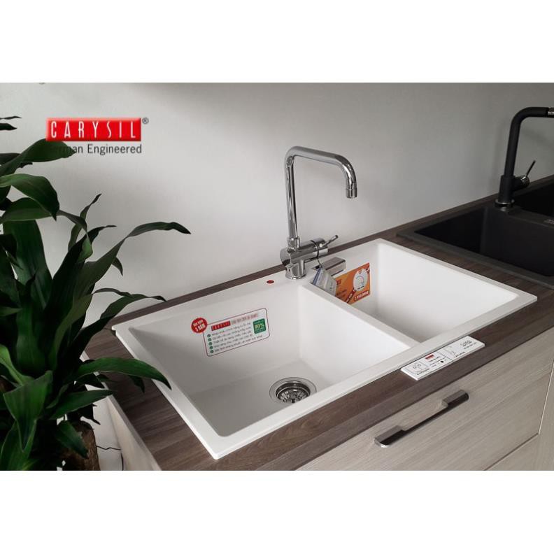 Chậu Rửa Chén carysil Bằng Đá Granite LMC5-02 - Màu Trắng - 800x500mm