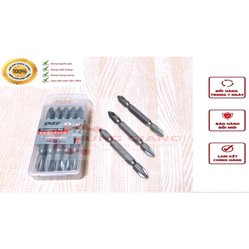 Đầu Bắn Vít Hai Đầu 4 Cạnh Snzo Siêu Cứng 65Mm